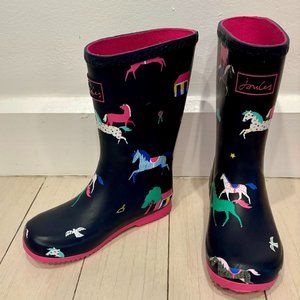 Joules Roll Up Packable Rain Boots, Girls Size 13